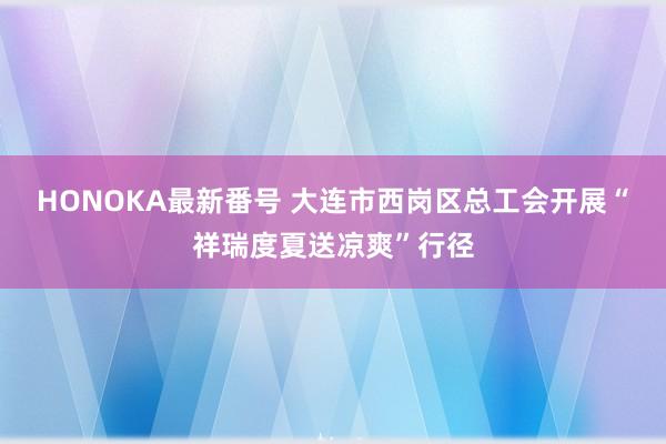 HONOKA最新番号 大连市西岗区总工会开展“祥瑞度夏送凉爽”行径