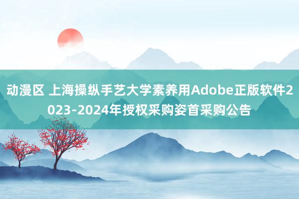 动漫区 上海操纵手艺大学素养用Adobe正版软件2023-2024年授权采购姿首采购公告